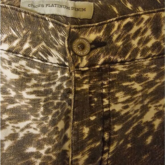 Chico's Brown and Cream Patterned Jeans - Picture 8 of 9